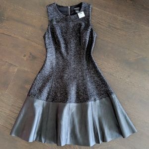 NWT CLUB MONACO Clodia Leather Dress Sz 0